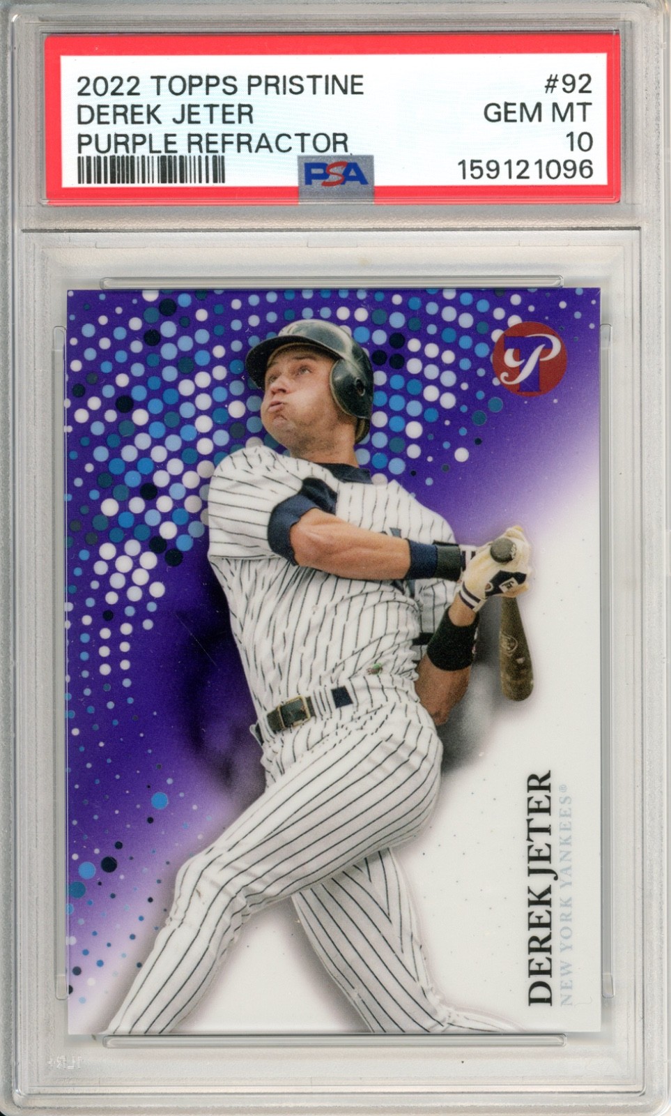 2012 Topps Pristine Derek Jeter 92 Purple Refractor 7/99 PSA 10 New York Yankees