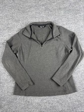 Women s The North Face Quarter Zip Fleece Gray Pullover Size Medium