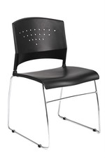 Boss Office Black Stacking Guest Stacking Chair