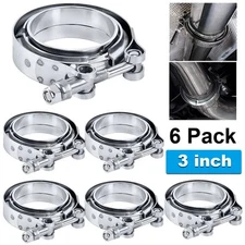 6X 3 inch Stainless Steel V-Band Clamp &Flange Kit for Muffler Exhaust Downpipe