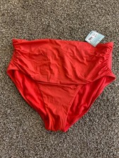 Shade & Shore RED Bikini Bottoms, High Waist Full Seat, Size XL, NWT