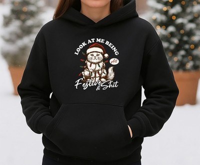 Christmas Family Trip 2025, Personalisierter Unisex Hoodie, Grumpy Cat (HOD)