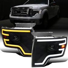- Fits 2009-2014 Ford F-150 Pickup LED Tube Projector Headlights
