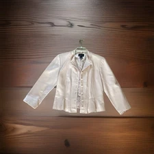 Moda international pastel pink 100% leather vintage coat