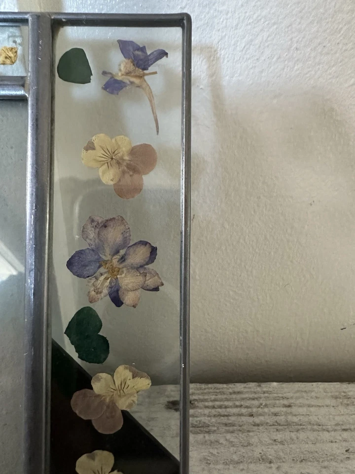 彩色玻璃相框压叶和花朵 5 英寸 x 7 英寸图片后载 — 第 2/4 张图片