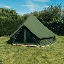 3M Bell Tent | 100% 350 GSM Luxury Olive Green Cotton Canvas | No Centre Pole!