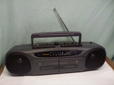Vintage Philco AM/FM Stereo Tuner double Cassette player Boombox Model 655K TL1