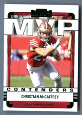 2022 Panini Contenders CHRISTIAN MCCAFFREY MVP GREEN #MVP-CMC San Francisco 49er