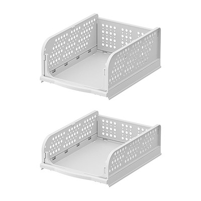 Foldable Closet Organizers Storage Box Stackable Plastic Drawer Basket