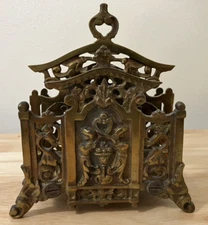 Antique BRADLEY & HUBBARD Letter Holder Brass Over Cast Iron c1885-90 #3570 RARE