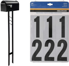 Franklin Easy-Install Mailbox Post Combo with Reflective Number Pack, Black