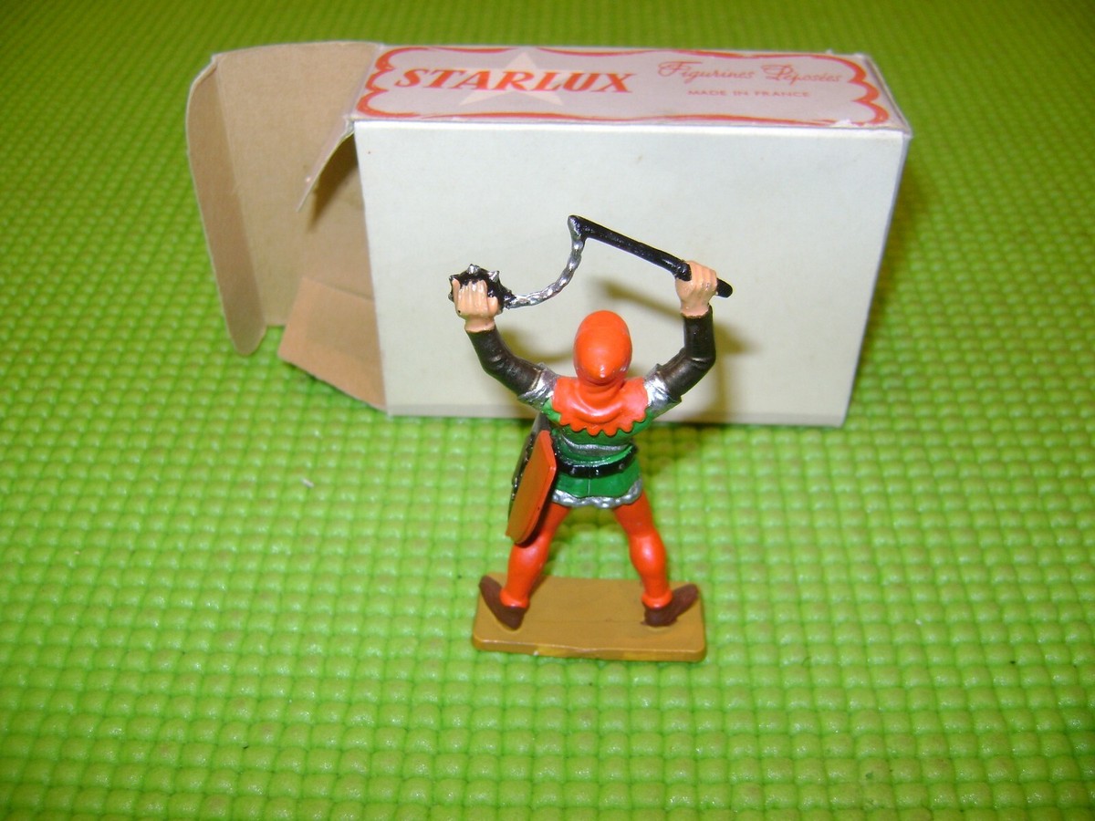 Figurine Starlux Moyen âge - Homme D'armes Au Fléau - Plastique Peint - Boîte D'origine