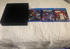 Sony PlayStation 4 1 TB Jet Black Console Fully Tested W/ Controller 4 Games