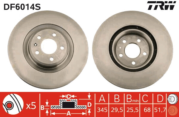 Disque de frein DF6014S TRW pour AUDI : fin des vibrations au freinage sur l'essieu avant