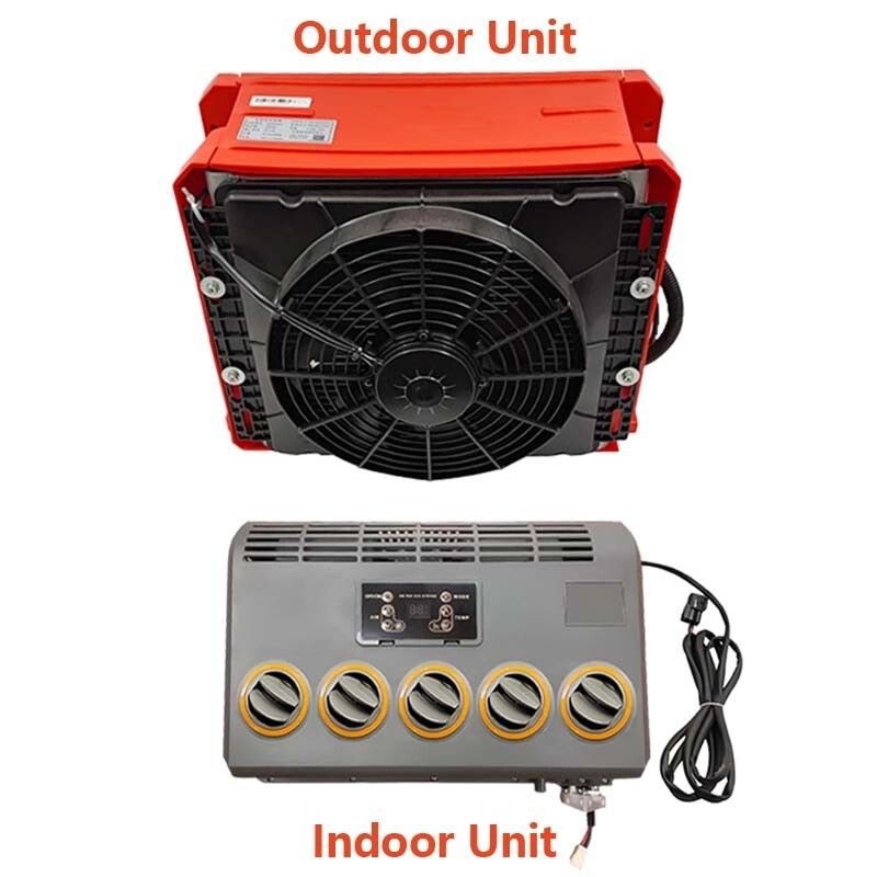 Treeligo 12V Electric Air Conditioner AC Unit For RV Truck Vehicle Excavator