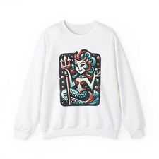 Adult Crewneck Sweatshirt Mermaid Siren Sea Gown Beach Summer Ocean Naughty Fun