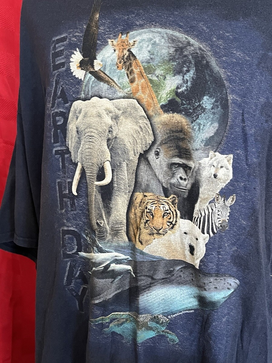 VINTAGE Earthday Shirt Size 5XL Animals Zoo Nature WWF Green Peace View 6