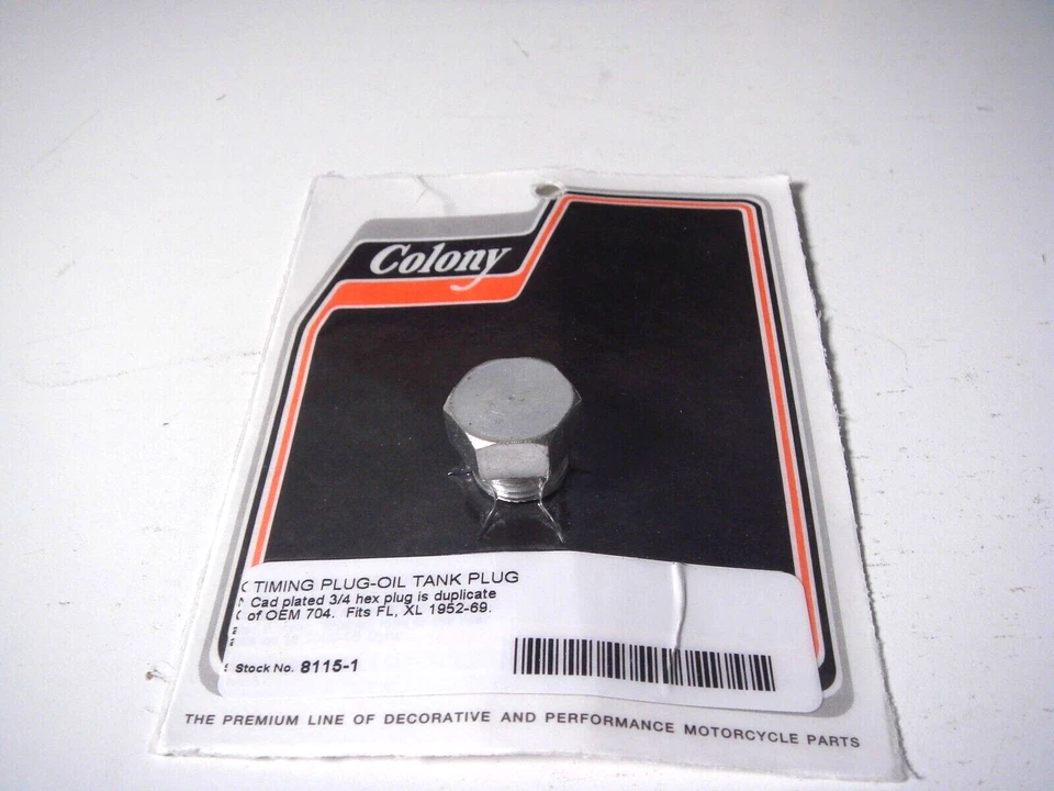 Harley Timing Hole Plug 1936-99 FXR EL UL FL XL Cadmium Colony V-Twin 8115-1 T9 - Image 2 of 4