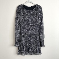 LoveShackFancy Scarlett Evening Sky Star Print Chiffon Ruched Mini Dress Size M