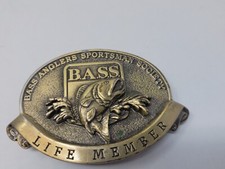 Vintage Bass Anglers Sportsman Society LIFE Member Fishing Fisherman Belt Buckle