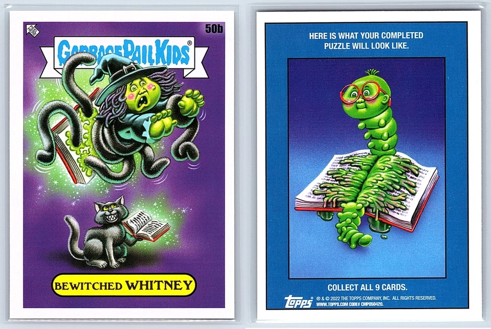 Garbage Pail Kids 2-Card Set Book Worms Charmed Charlee 50a & Bewitched Whitney - Image 3 of 3