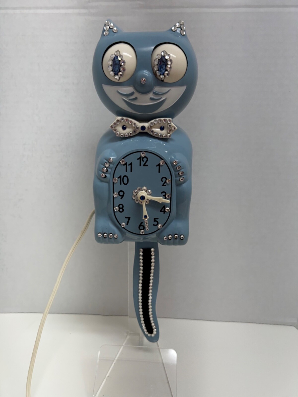 RESTORED Ultra Rare BLUE JEWELED 60’s electric kit cat klock kat clock vintage eBay