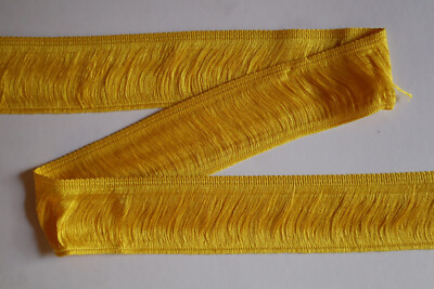 2 m Fransenborte, gelb, Breite: ca. 47 mm, Material: 100 % Viskose