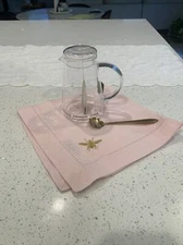 Made In France, Clear Glass Small Pitcher/jug/creamer Pot With The Lid. 