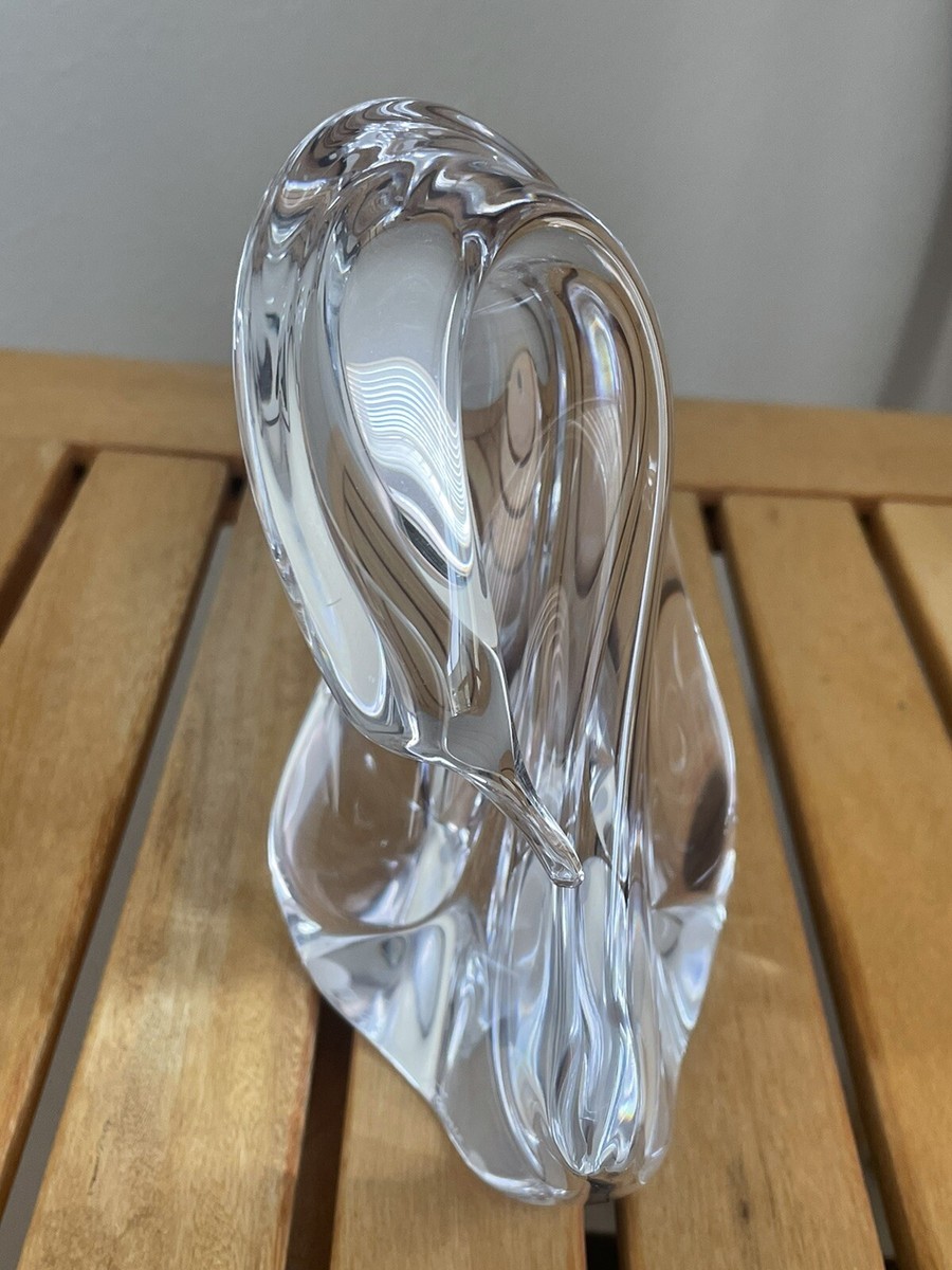 Signed Daum France Crystal Clear 6 3/4” Goose Swan. Beautiful. | eBay