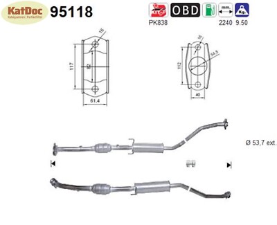   Katalysator für Toyota Celica Coupe, 1.8 16V VT-i, 105kW, Euro 3