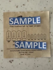 Vintage Silverface Twin Reverb  AMP  Replacement Tube Chart 1970's  FMI