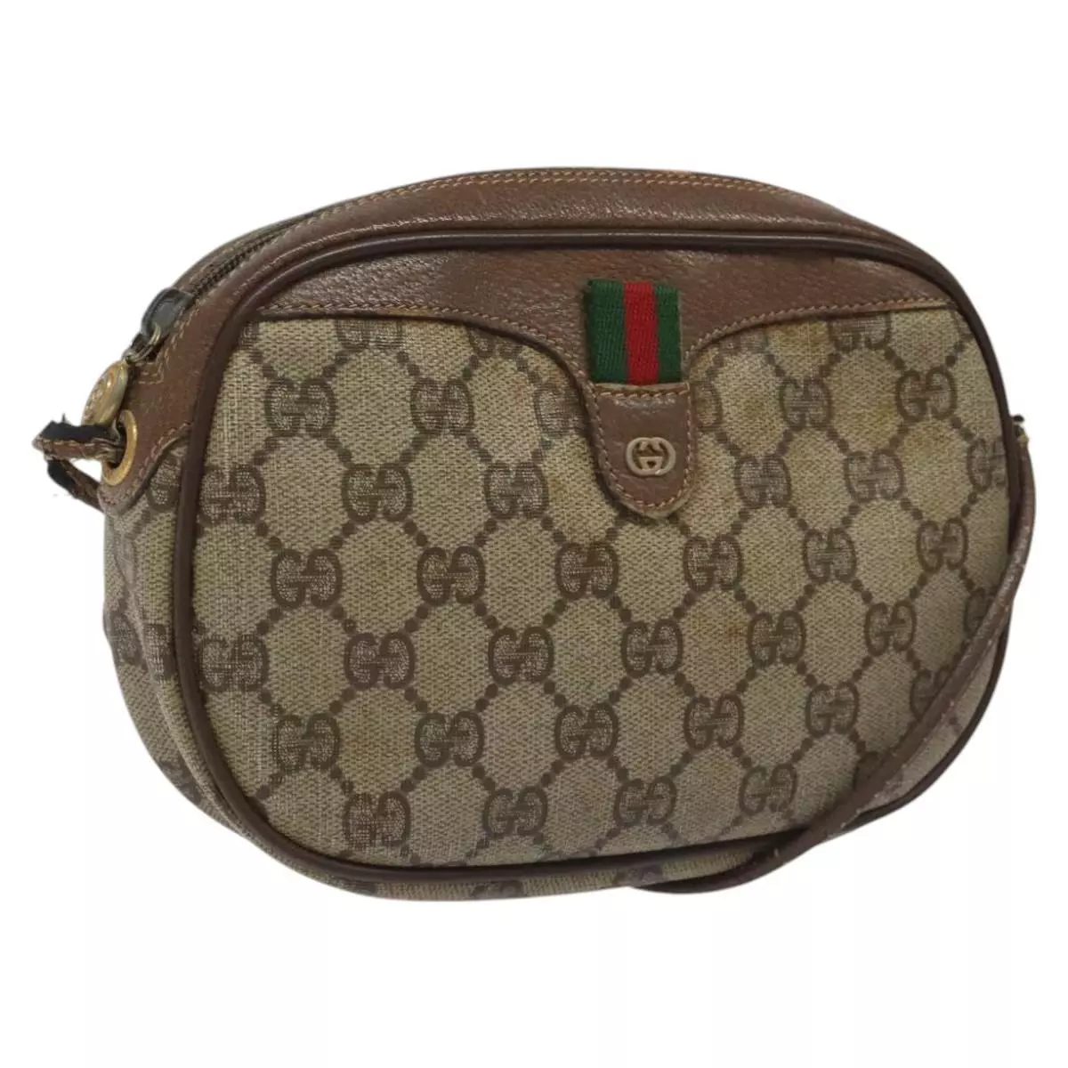 Sac à bandoulière GUCCI GG Supreme Web Sherry Line PVC beige 007 58 authentique 115894