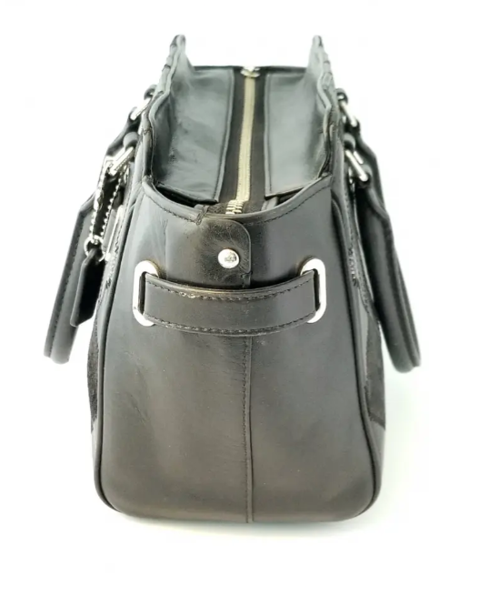 Coach Black BlakeLeather & Suede Patchwork Turn Lock Detail Tote