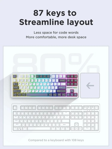 Mechanical Keyboard 2.4g/Usb/Bluetooth Tri Mode Wireless 87 Key Rgb Pbt Gasket - Picture 16 of 30
