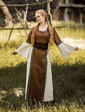 Mittelalter Larp Kleid Angie grün rot hellbr...