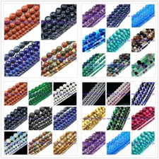Wholesale Natural Variety 6/8/10/12mm Round Gemstone Loose Beads 15inch AAA 