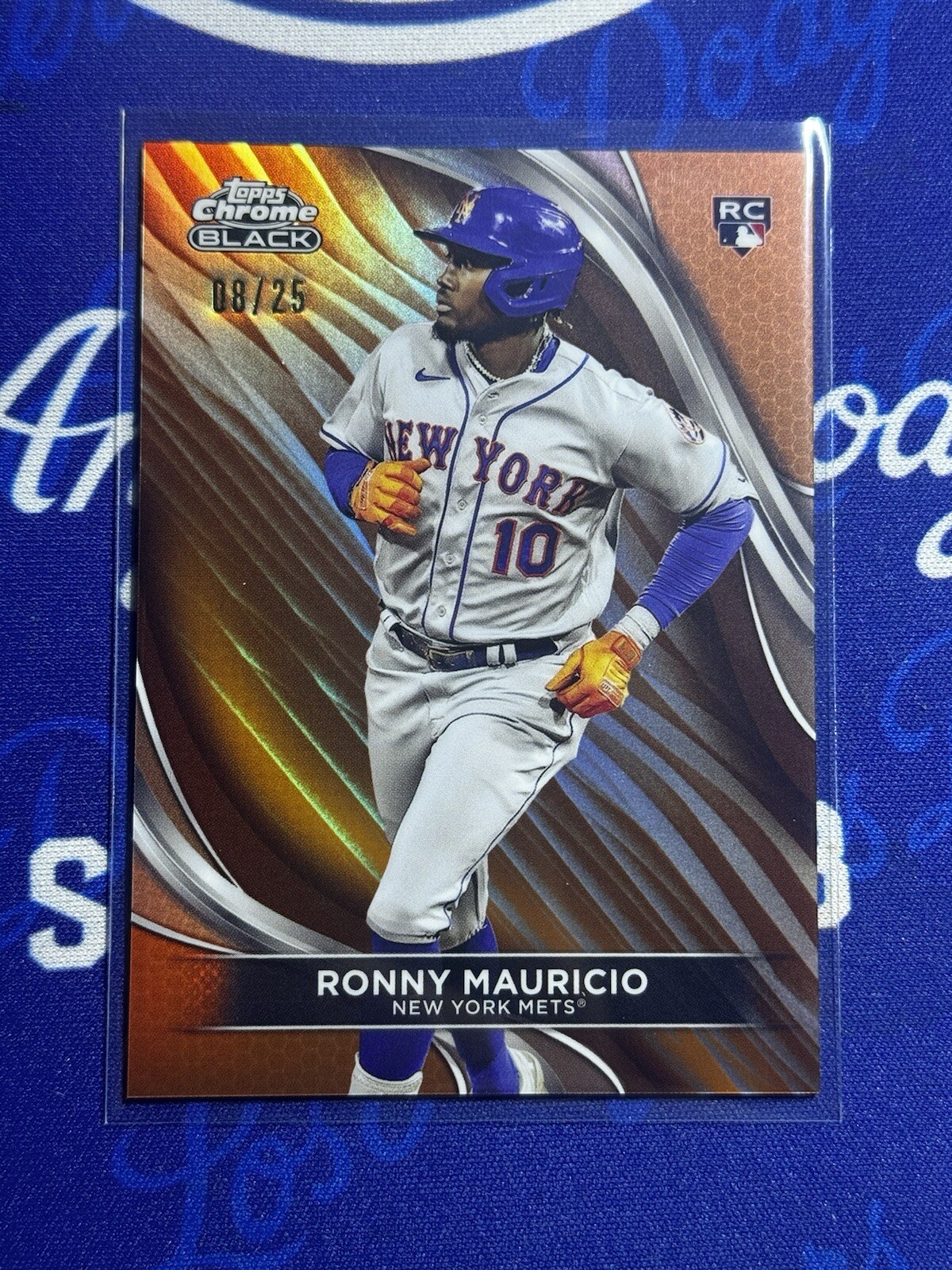 2024 Topps Chrome Black Ronny Mauricio Orange Refractor /25 Mets RC #42
