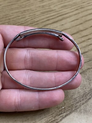 アクセサリー TIFFANY & Co. VINTAGE Grooved Bangle 925 2003 Tiffany Co. Sterling Silver Designer Signed Open Square