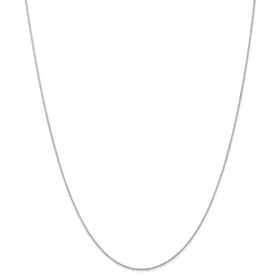 Echte 14kt Weißgold 0,8 mm Runde D/C Weizen Kette; 16 Zoll