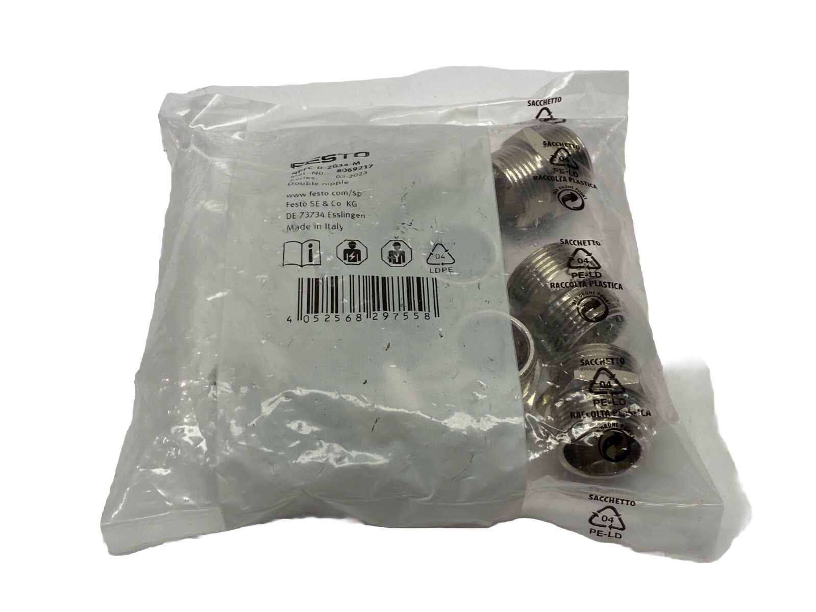Festo NPFC-D-2G34-M Double Nipple G3/4 - G3/4 8069217 PKG OF 10
