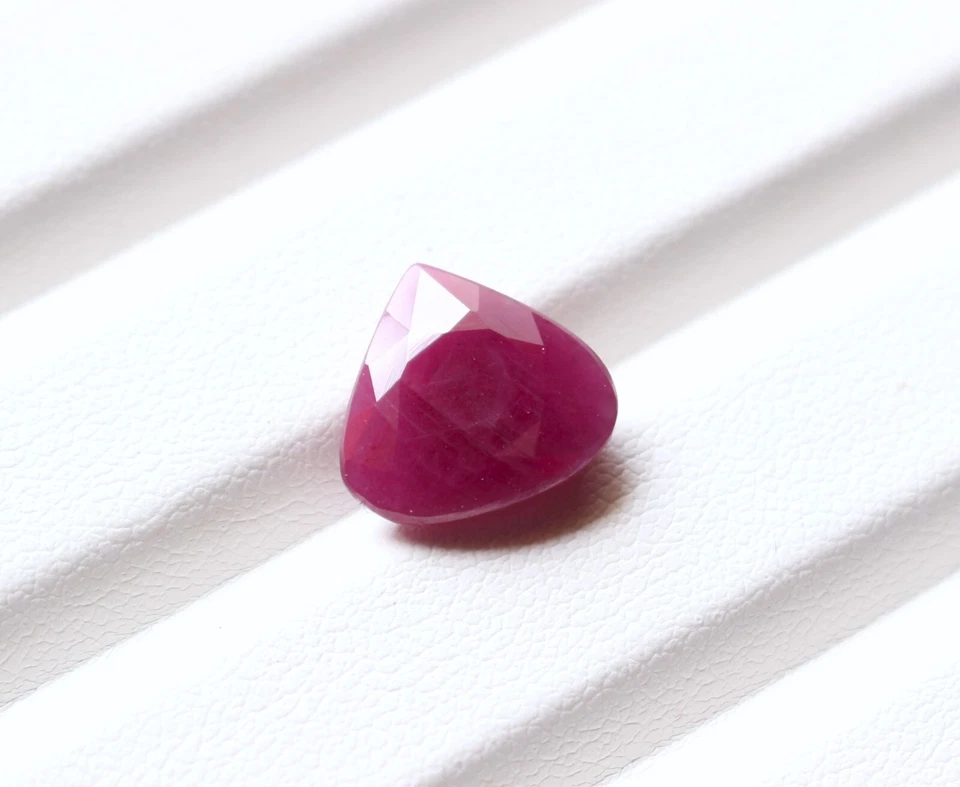 Piedra preciosa de rubí natural rojo rubí corte esmeralda cabina facetada piedra preciosa suelta 11,5X12 mm Foto 3 de 4