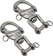 NRC&XRC Pair Jaw Swivel Snap Shackle 316 Stainless Steel for Sailboat Spinnaker 