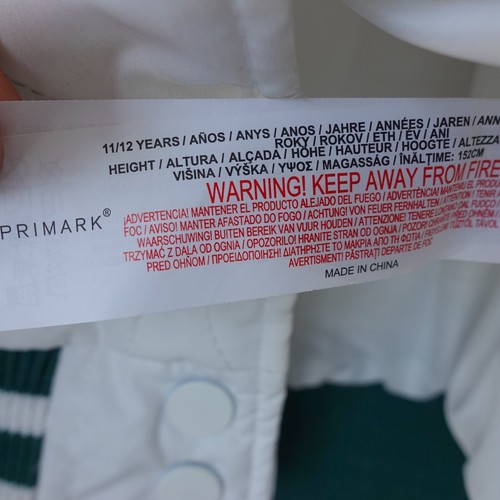 HARVARD University Jacket Girls 11-12 White Varsity Quilted Bomber Green School - Picture 13 of 16