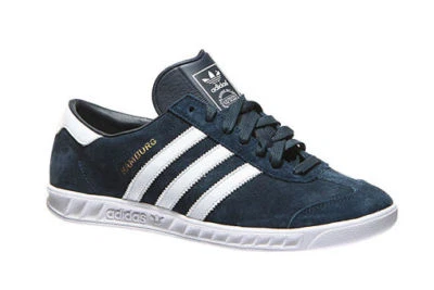 womens ladies adidas hamburg trainers shoes s74838 navy white all sizes