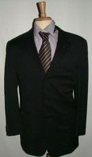 MENS ERMENEGILDO ZEGNA BLAZER SIZE 42 L 100 WOOL BLACK SOLID 080