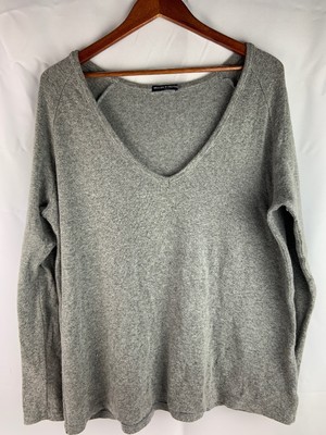 brandy melville grey v neck sweater