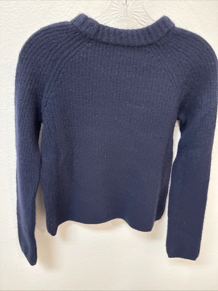Jenni Kayne Azul Marino Cachemira Crop Suéter Pequeño Foto 4 de 4