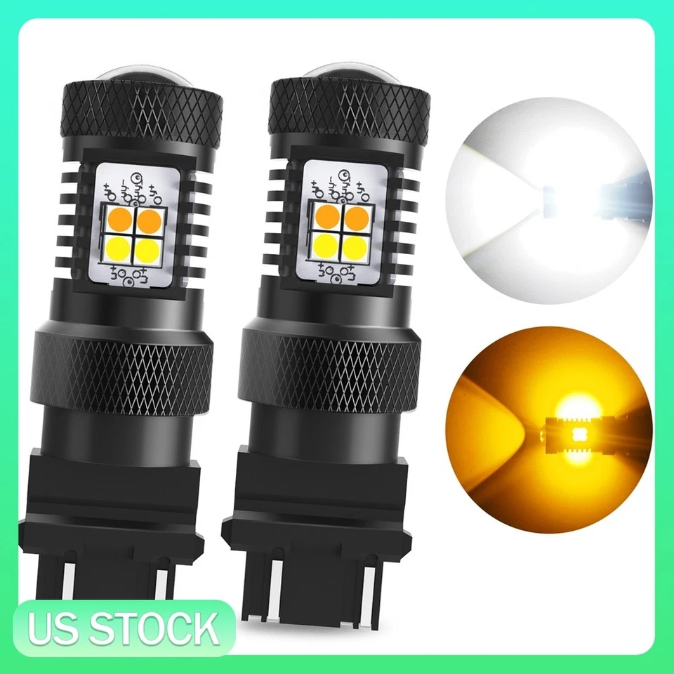 Светодиодные лампы с обратным переключателем AUXITO 3157 3057 желтые/белые со встроенным резистором - Изображение 2 из 4