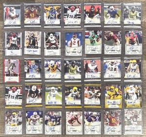 Leaf Autograph Football Card Lot (35 Cards) Good Condition Shipped In Toploaders