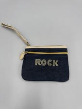 MODELLA Borsa cosmetica da polso stile denim / portamonete "Rock"